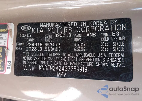 2016 Kia Soul from USA, damaged, VIN KNDJN2A24G7289919